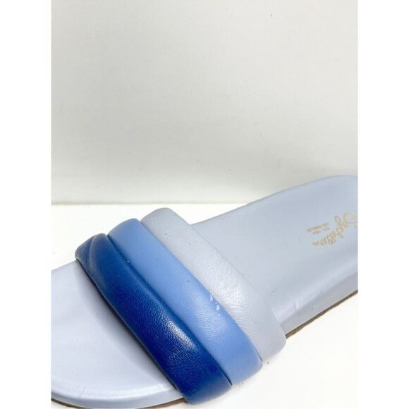 Seychelles Sandals Womens Size 9 Leather Low Key Blue Bright Slides - Picture 7 of 10